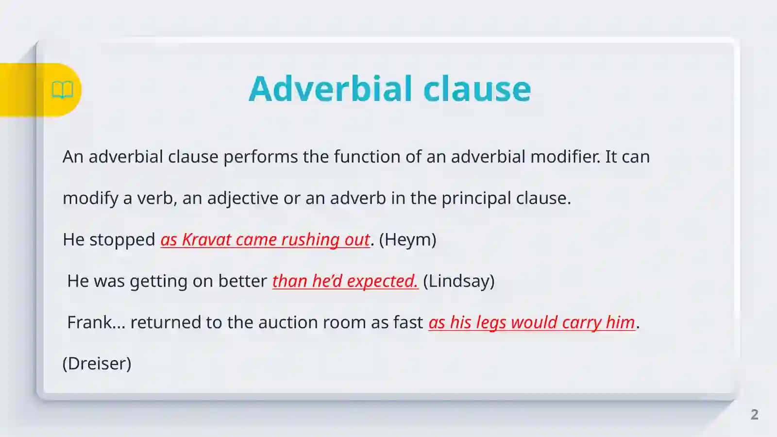 Adverbial clauses 2