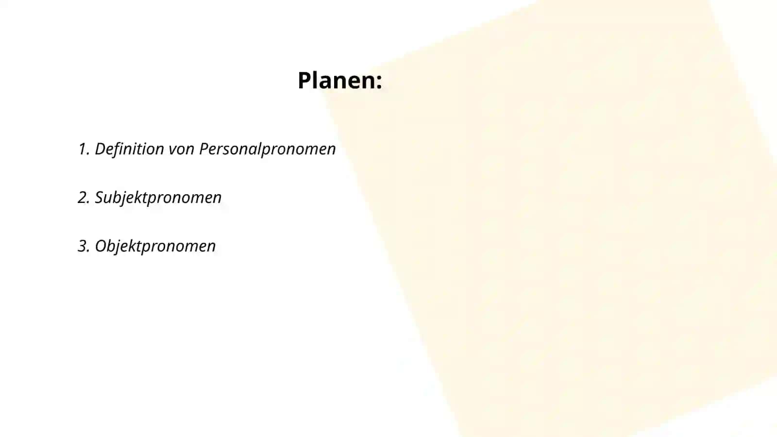 Personalpronomen 2