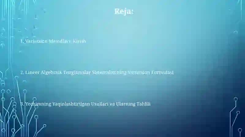 Variatsion Metodlari: Kirish 2
