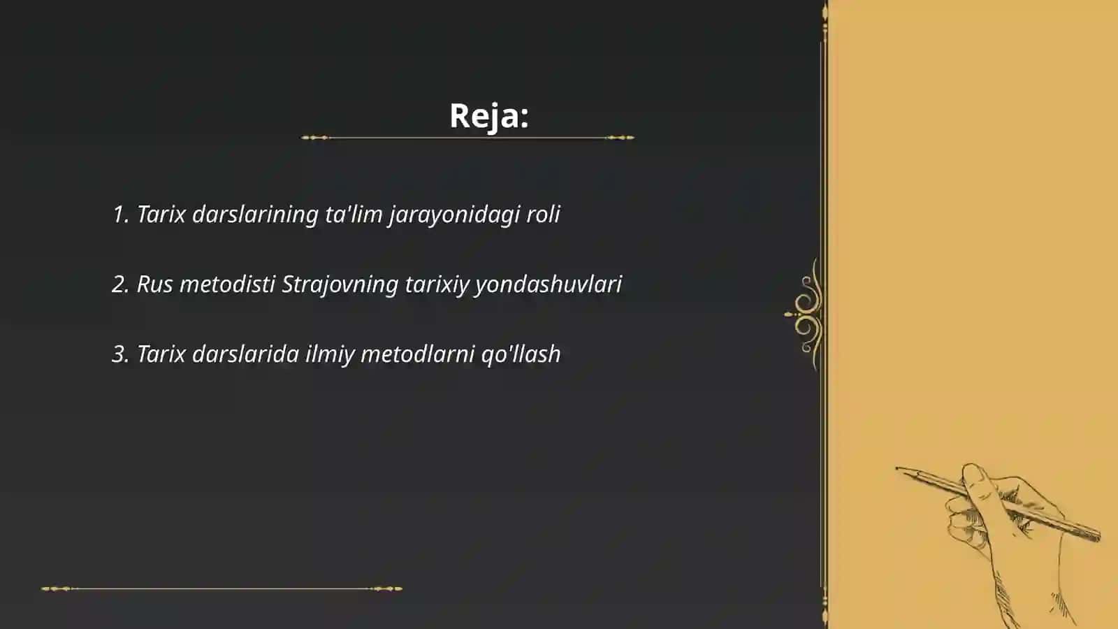 Tarix darslarining o'rni 2