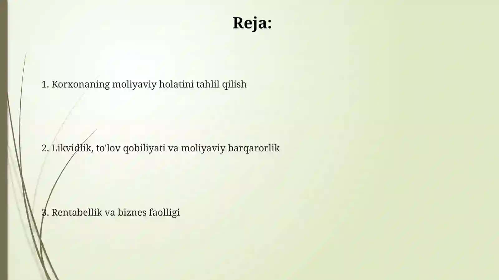 Moliyaviy holat tahlili 2