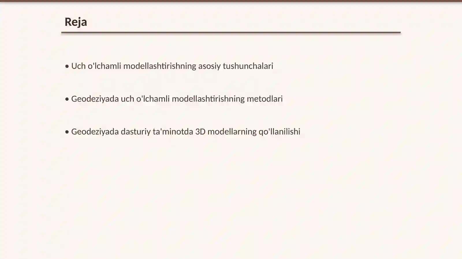 Ma’lumotlarni uch o‘lchamli modellashtirish 2