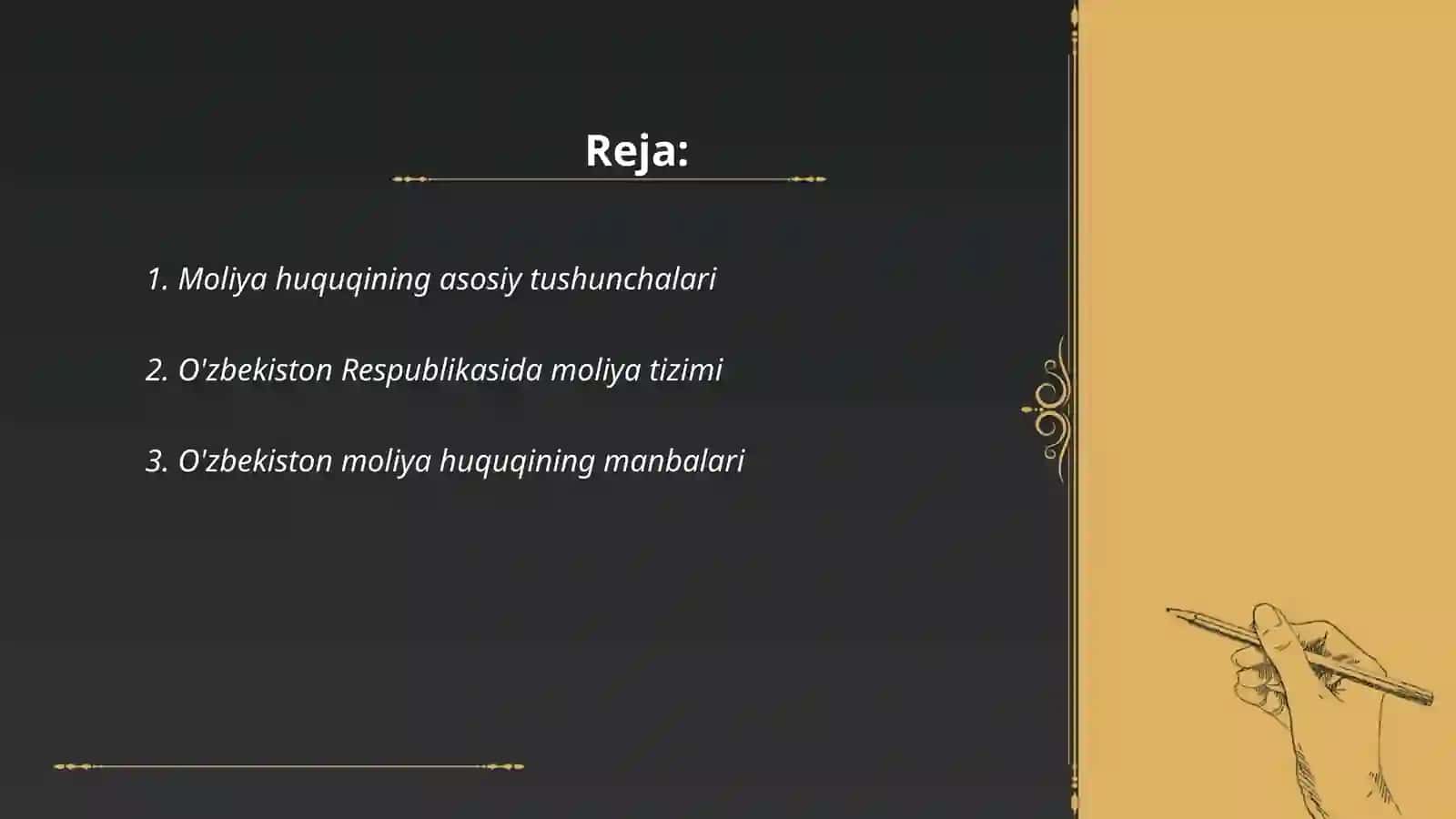 O'zbekiston Respublikasida moliya huquqi, tushunchasi, mazmuni 2