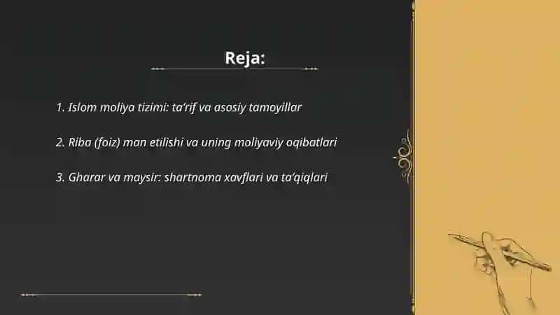 Islom moliya tizimi 2