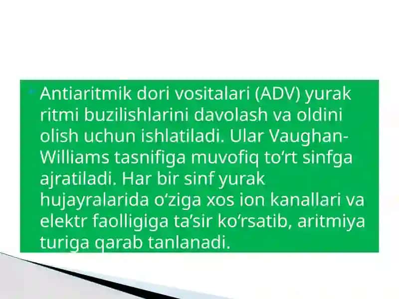 Antiaritmik dori vositalari 2