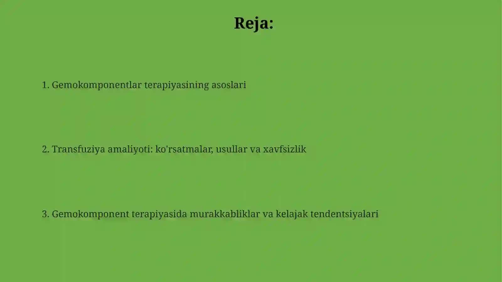 Qon kasalliklari gemokompanent terapiya 2