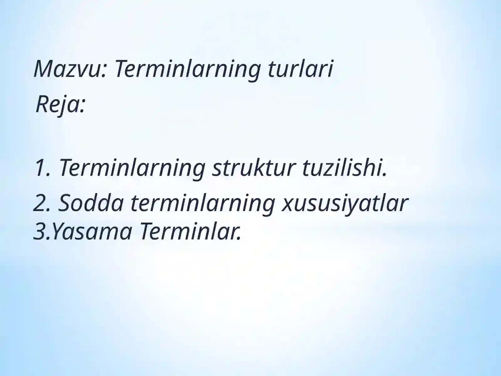 Terminlarning turlari 2