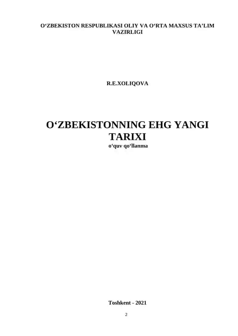 O‘zbekistonning eng yangi tarixi 2