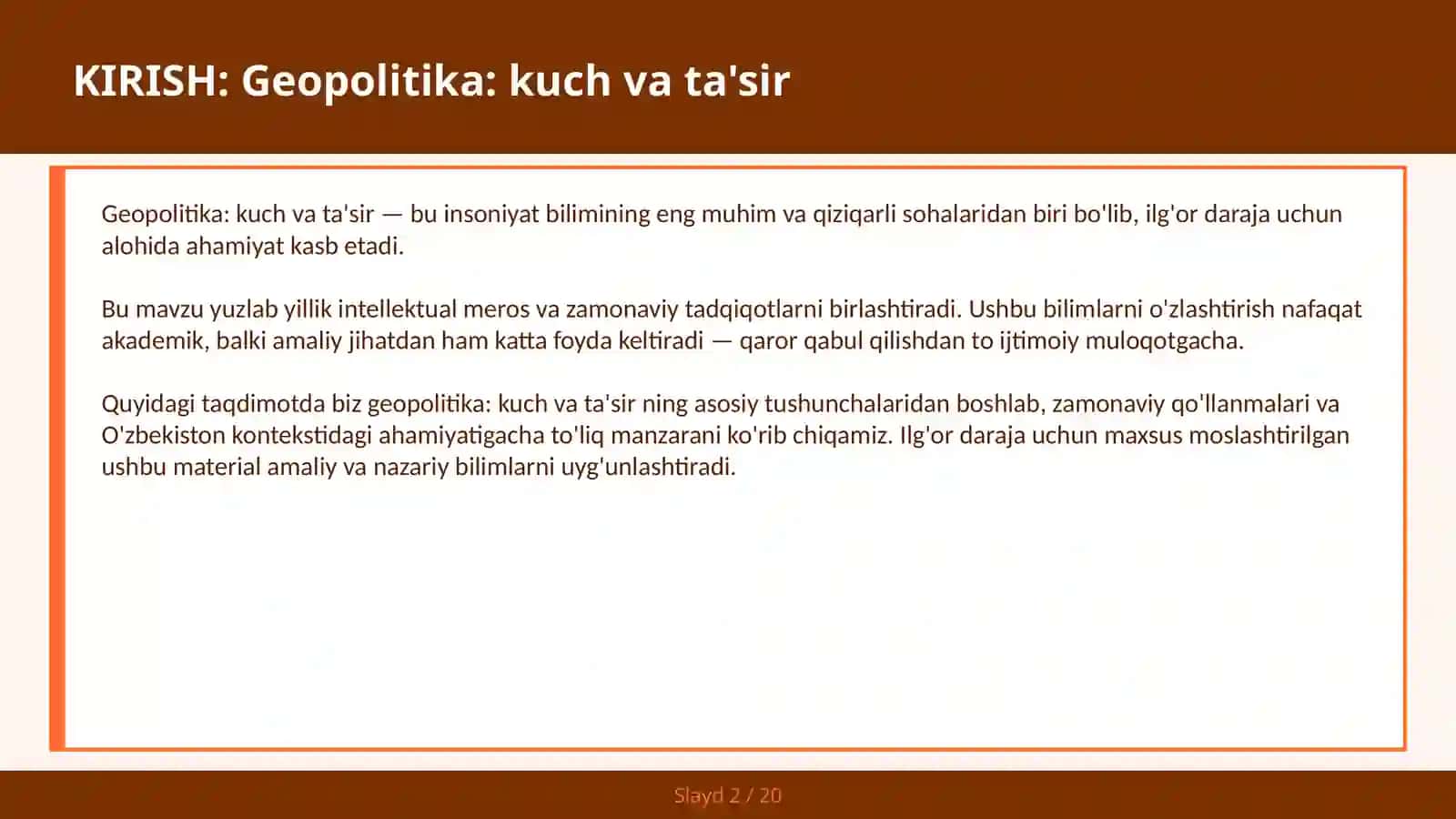Geopolitika: kuch va ta'sir 2