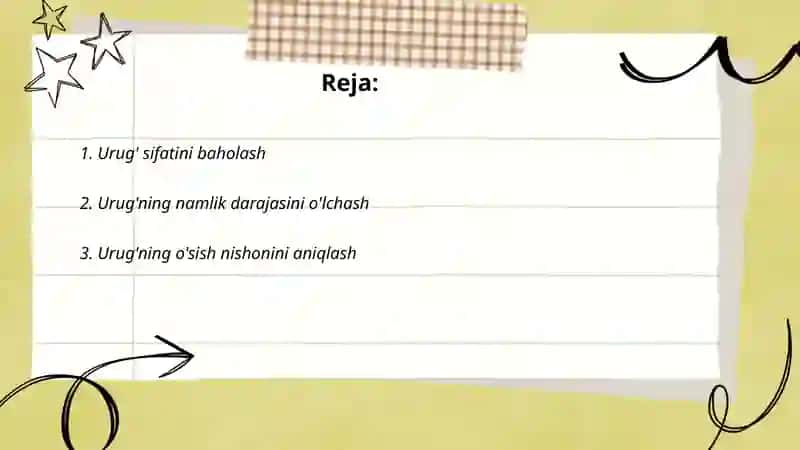 Urug' sifatini baholash 2