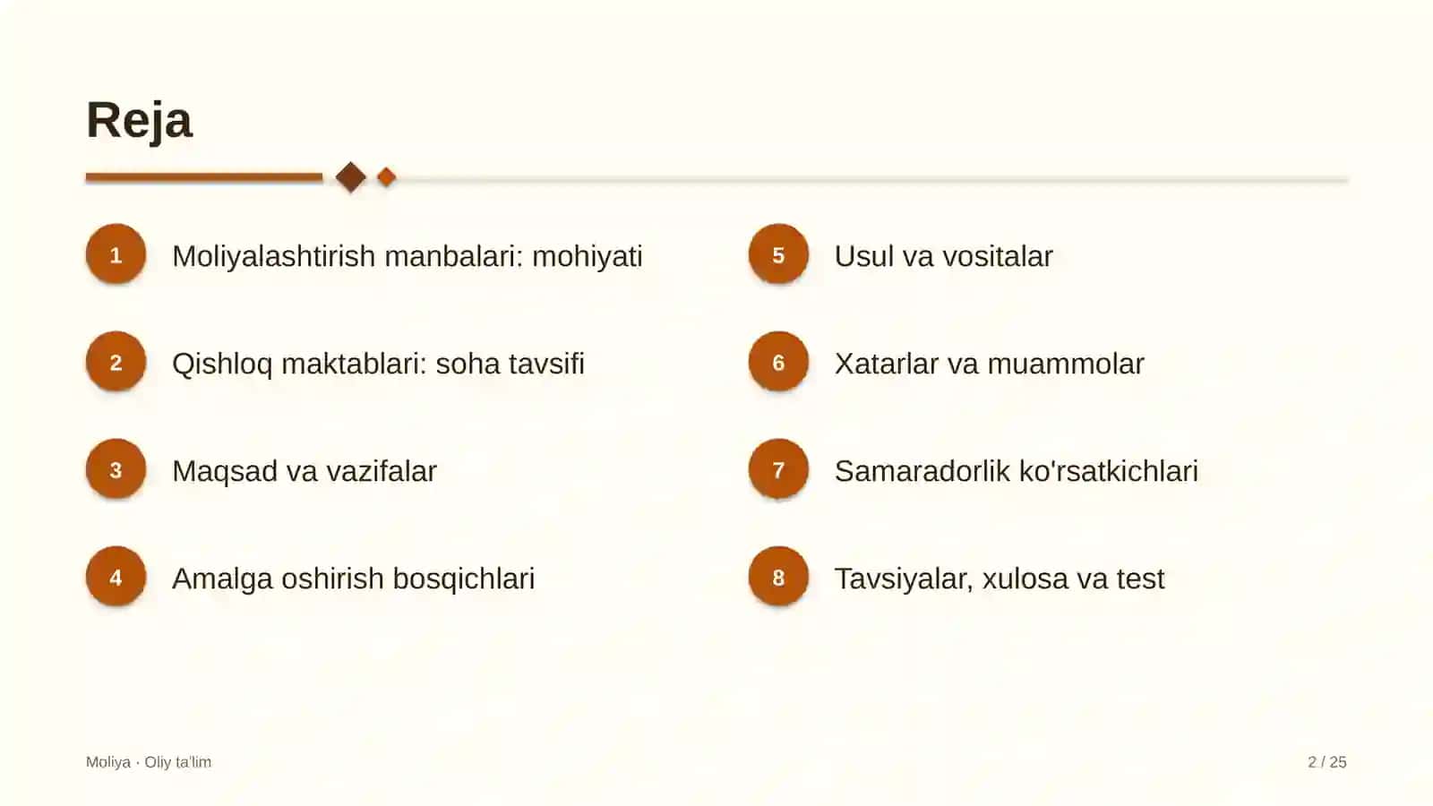 Qishloq maktablarida moliyalashtirish manbalari 2