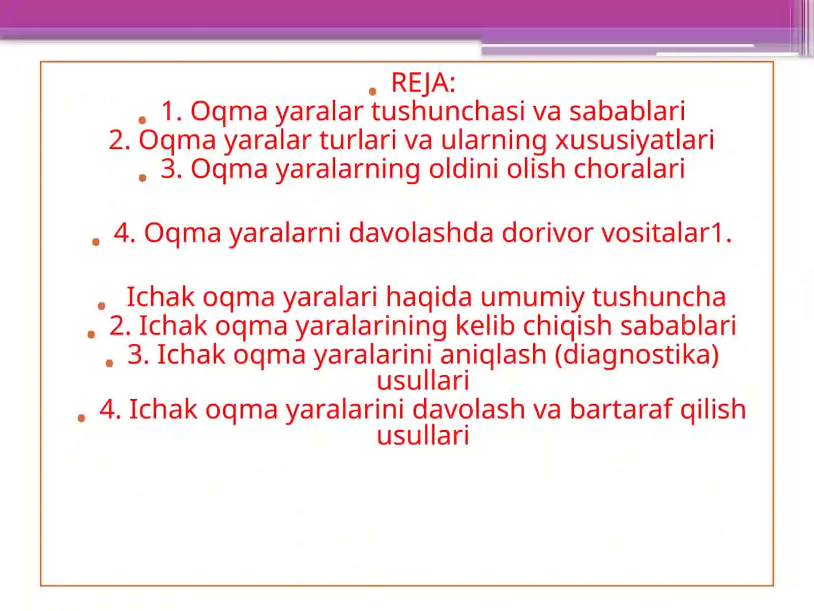 Ichak oqmayaralarini bartarafqilish usullari 2