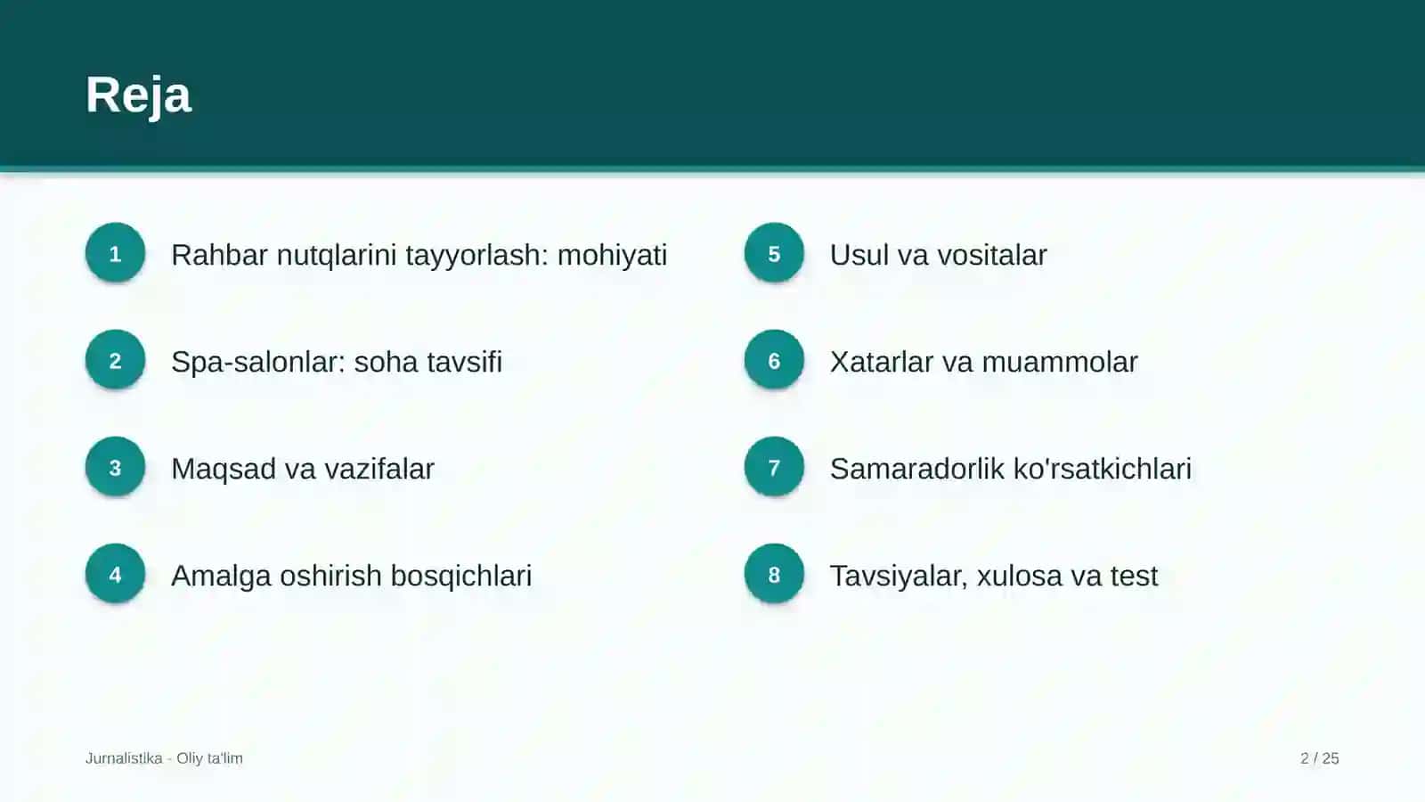 Spa-salonlarda rahbar nutqlarini tayyorlash 2