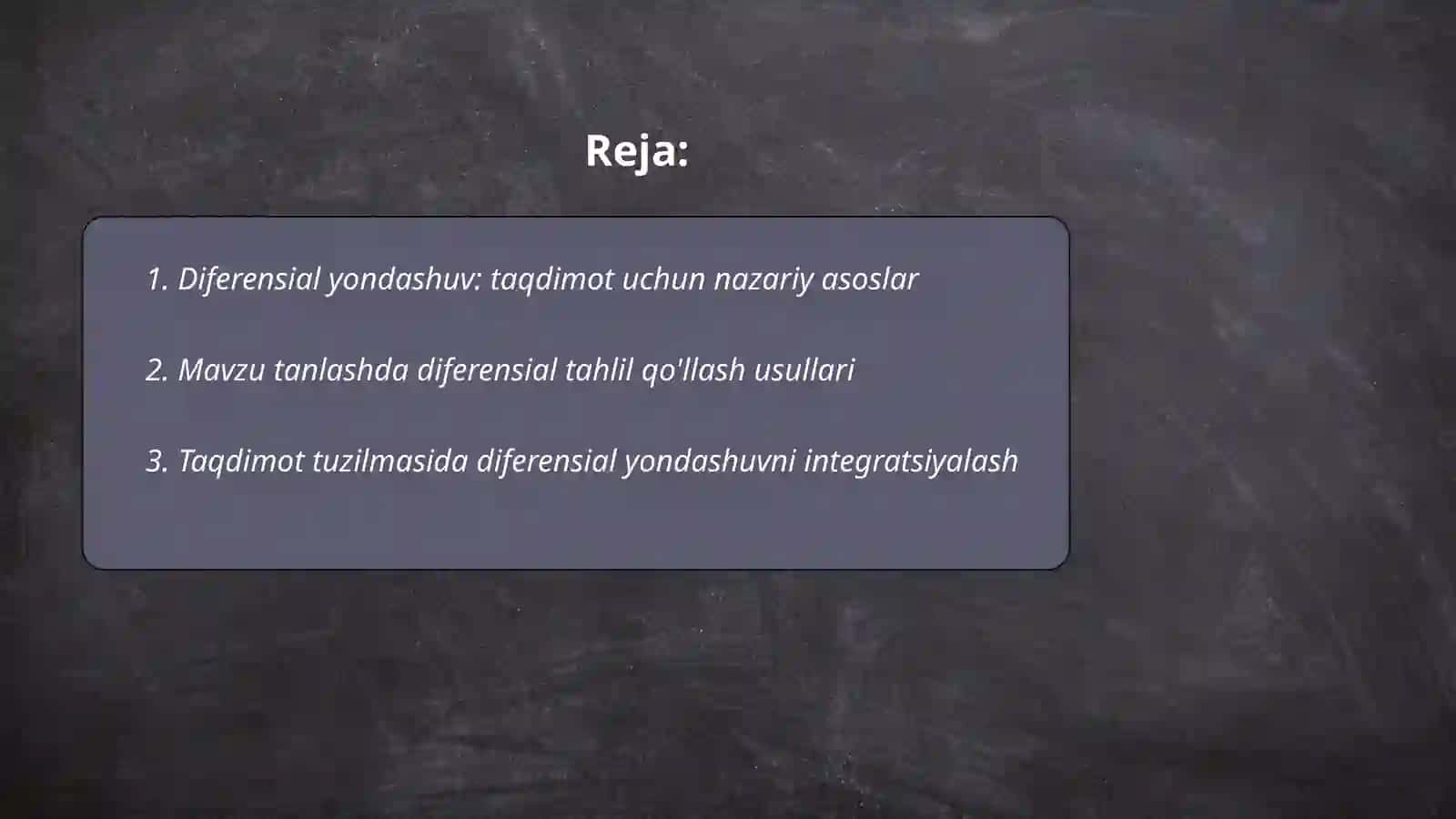 Diferensial yondashuv taqdimoti 2
