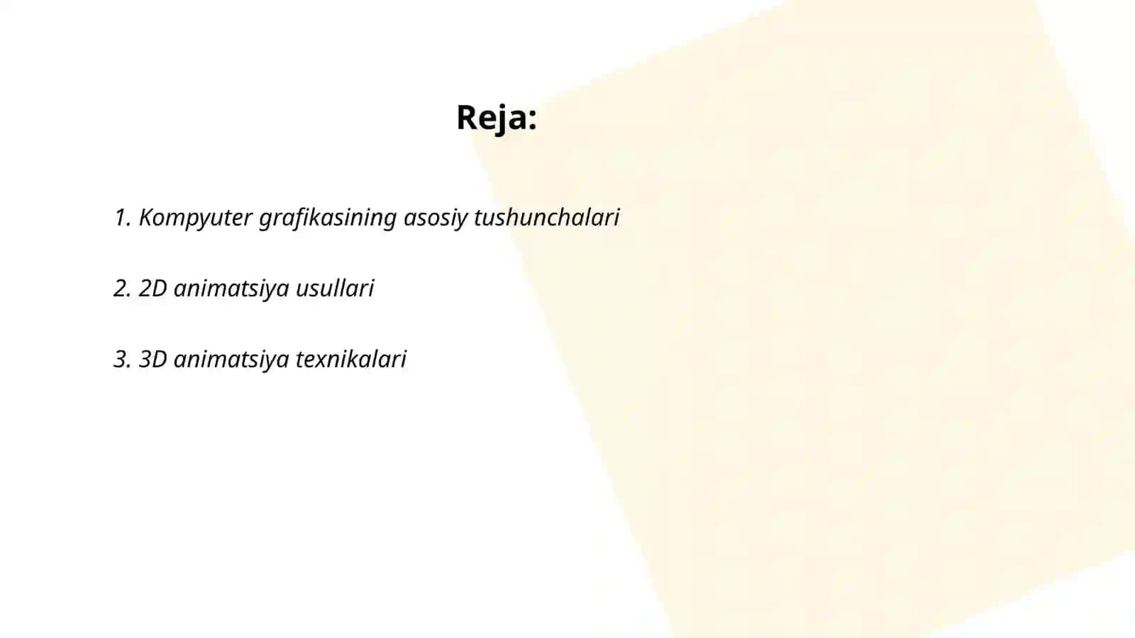 Kompyuter animatsiyasi usullari 2