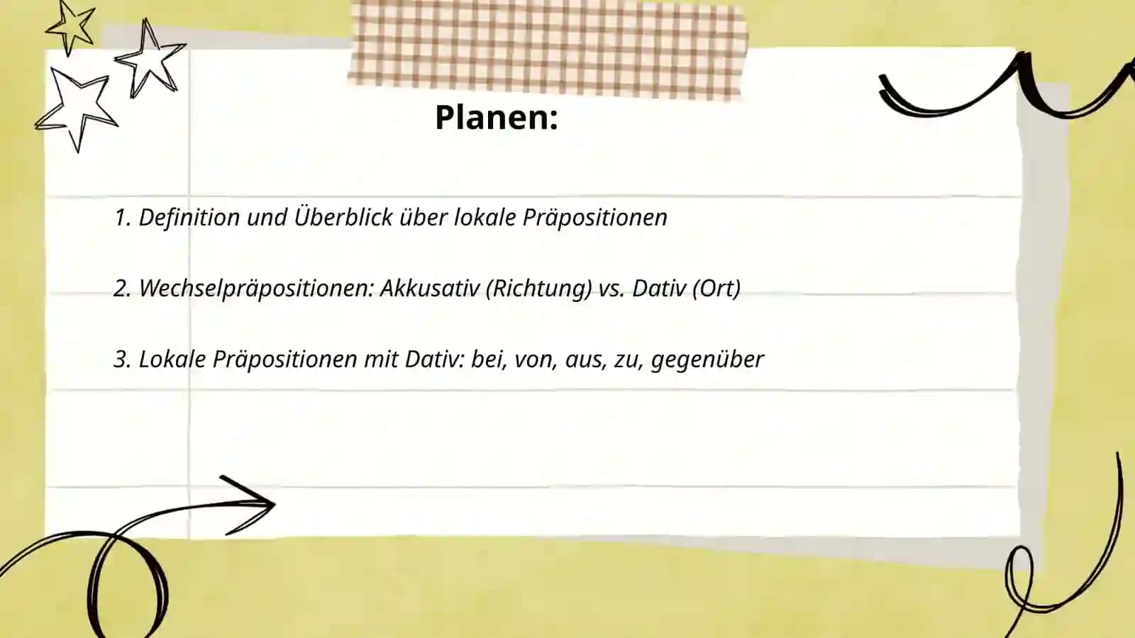 Lokale Präpositionen 2