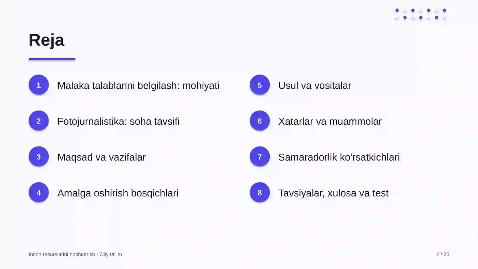 Fotojurnalistikada malaka talablarini belgilash 2