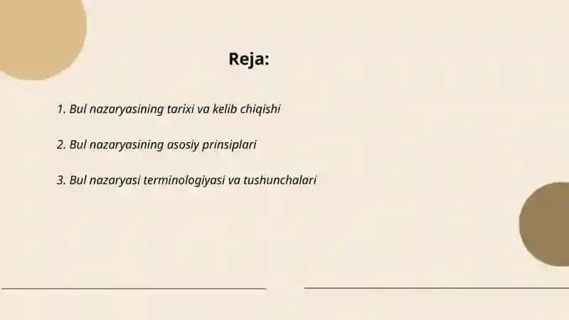 Bul nazaryasi 2
