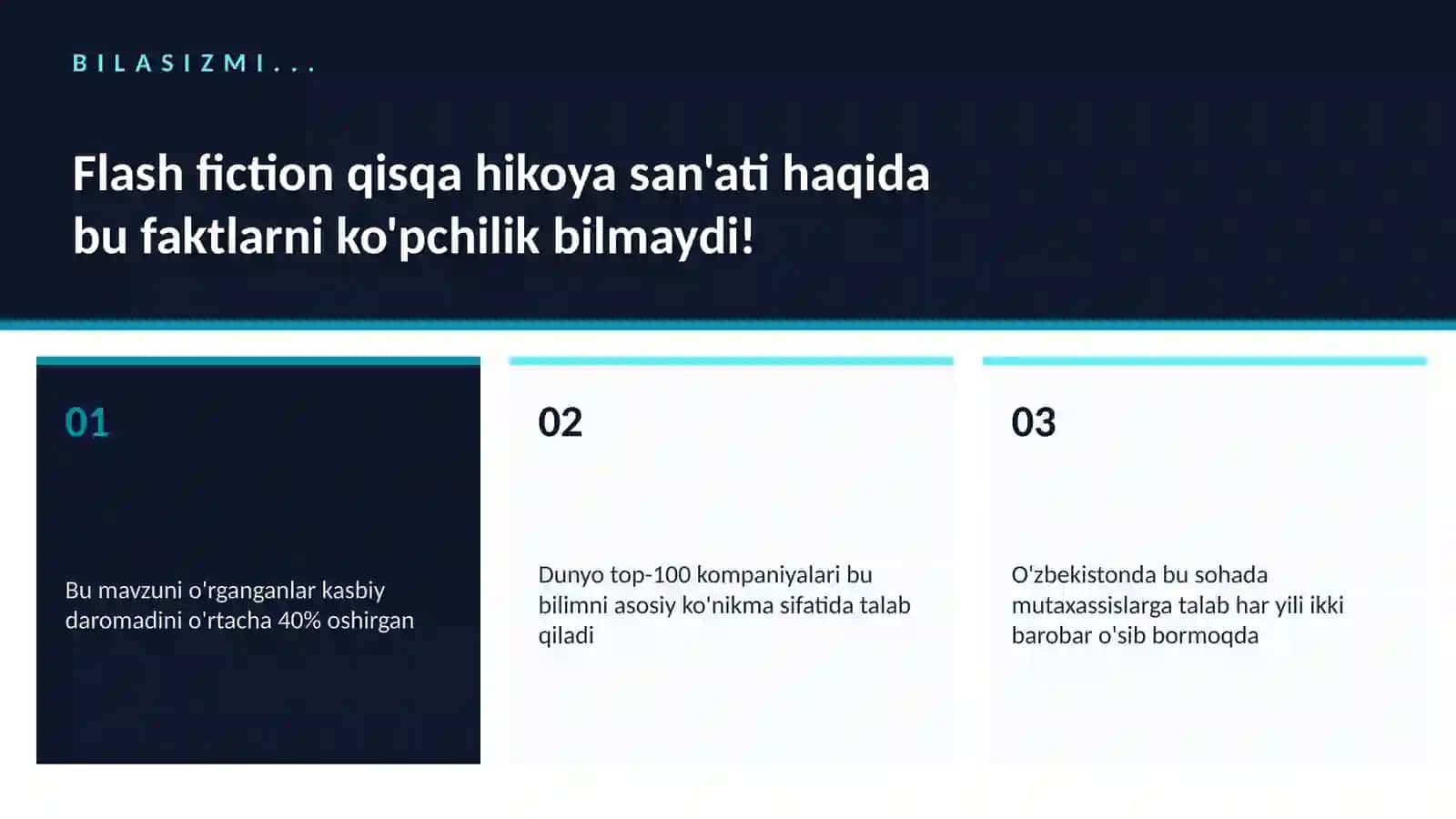 Flash fiction qisqa hikoya san'ati 2