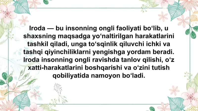 Irodanirivojlantiruvchimashqlar 2
