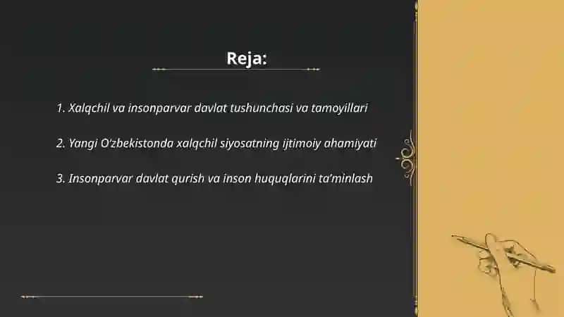 Yangi Oʻzbekistonda xalqchil va insonparvar davlat qurishning ijtimoiy siyosiy ahamiyati 2