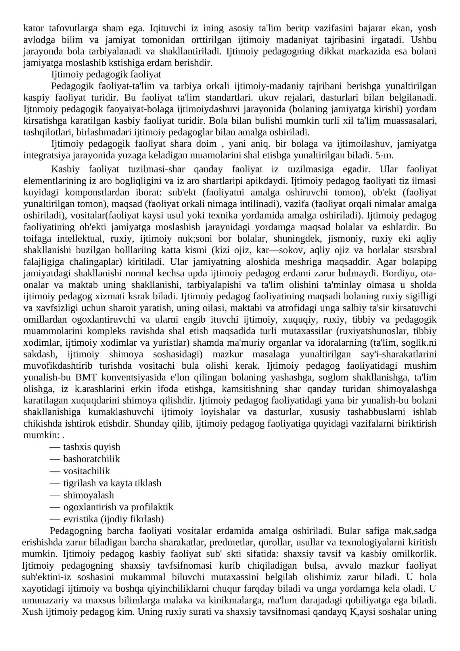 Ijtimoiy pedagogning kasbiy faoliyati 2