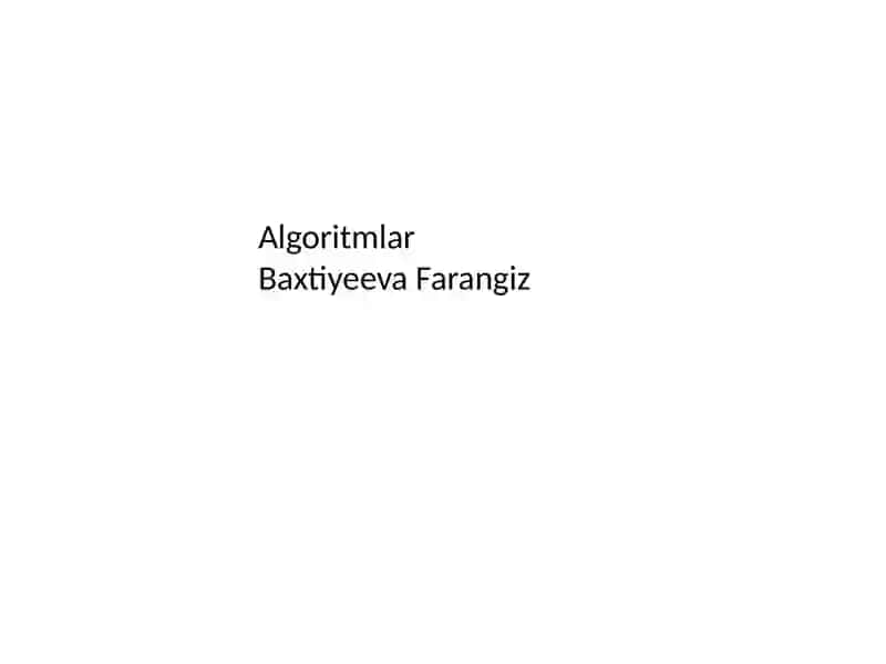 Algoritmlar 2