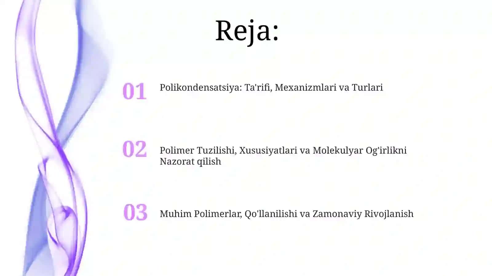 Polikondensatlanish reaksiyalari 2