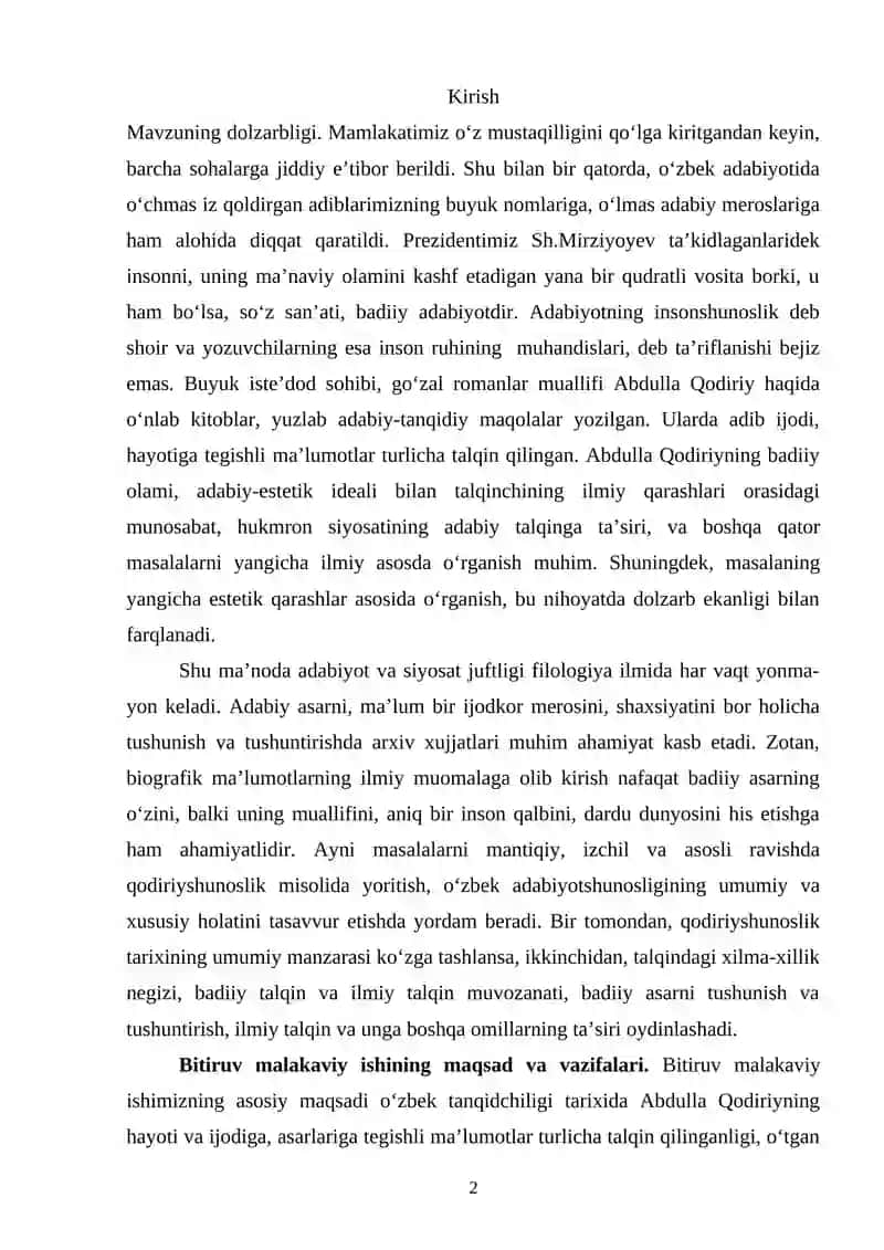 Mavzuning dolzarbligi 2
