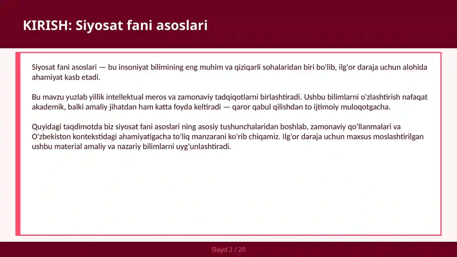 Siyosat fani asoslari 2