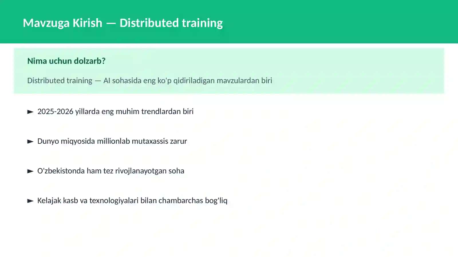 Distributed training 2