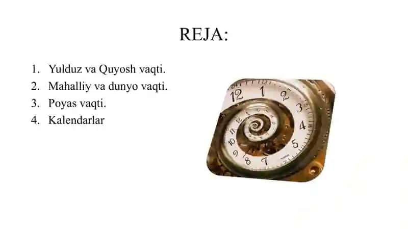Vaqtni o‘lchashning asoslari 2