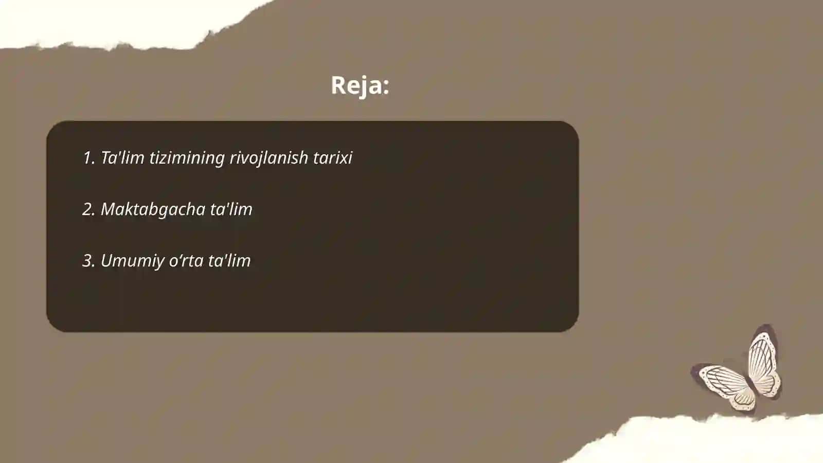Ta'lim tizimining rivojlanish tarixi 2