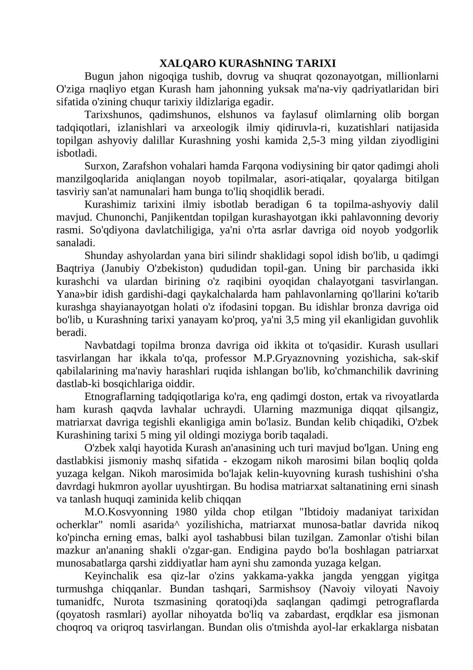 XALQARO KURAShNING TARIXI 2