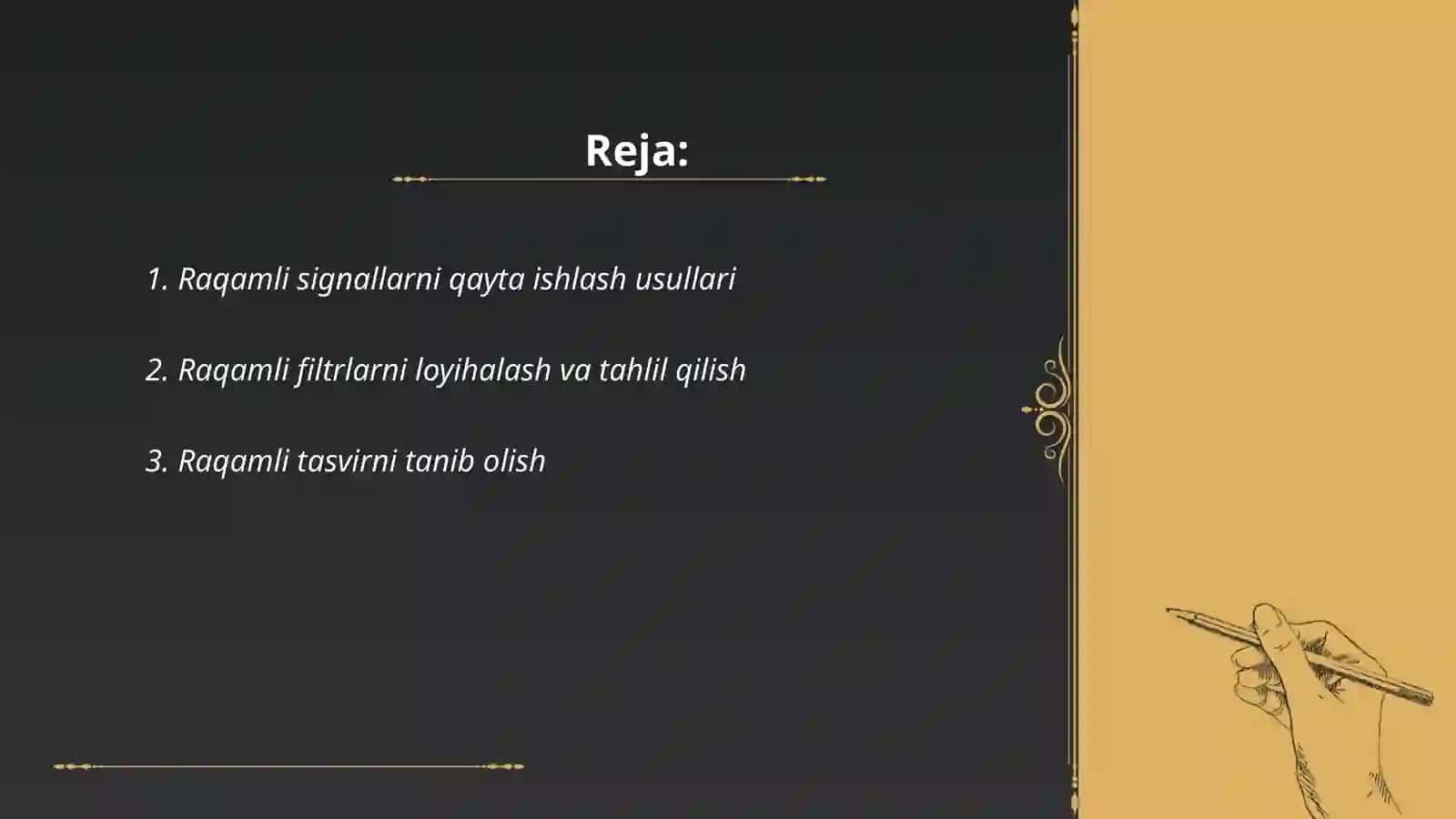 Raqamli signallarni qayta ishlash usullari 2