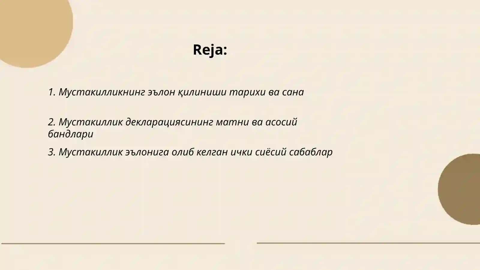 Мустакилликнинг э'лон килиниши 2