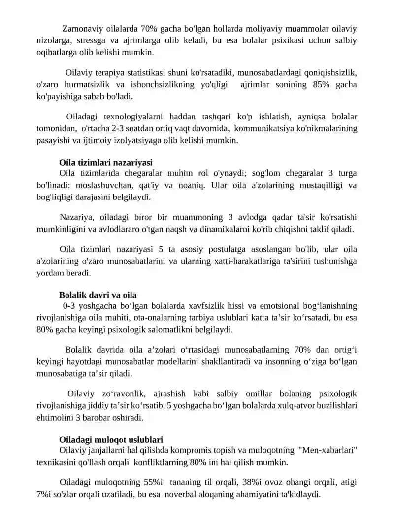 Oilaviy terapiya usullari 2