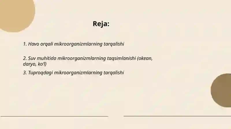 Mikroorganizmlarning tabiatda tarqalishi 2