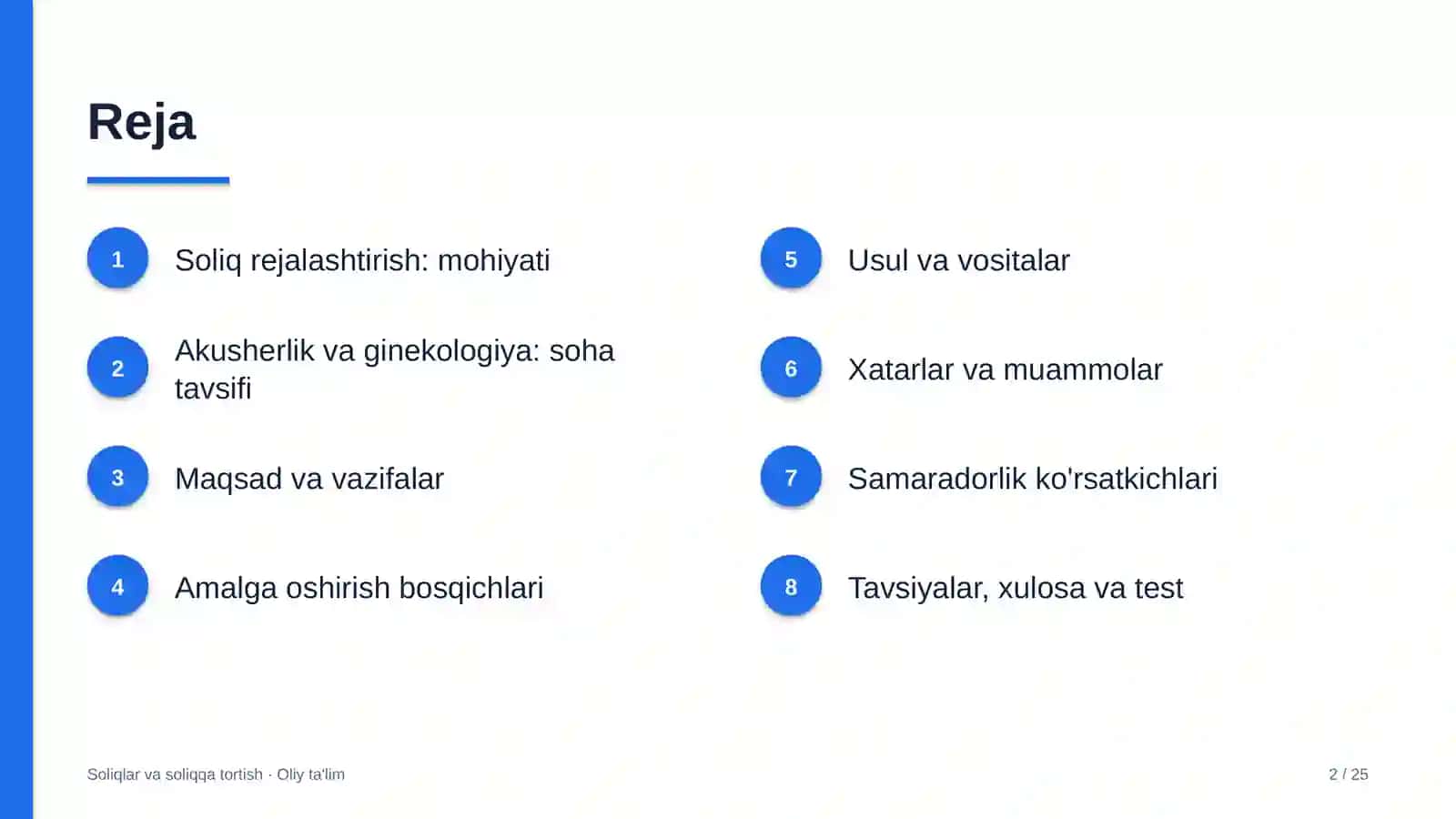 Akusherlik va ginekologiyada soliq rejalashtirish 2