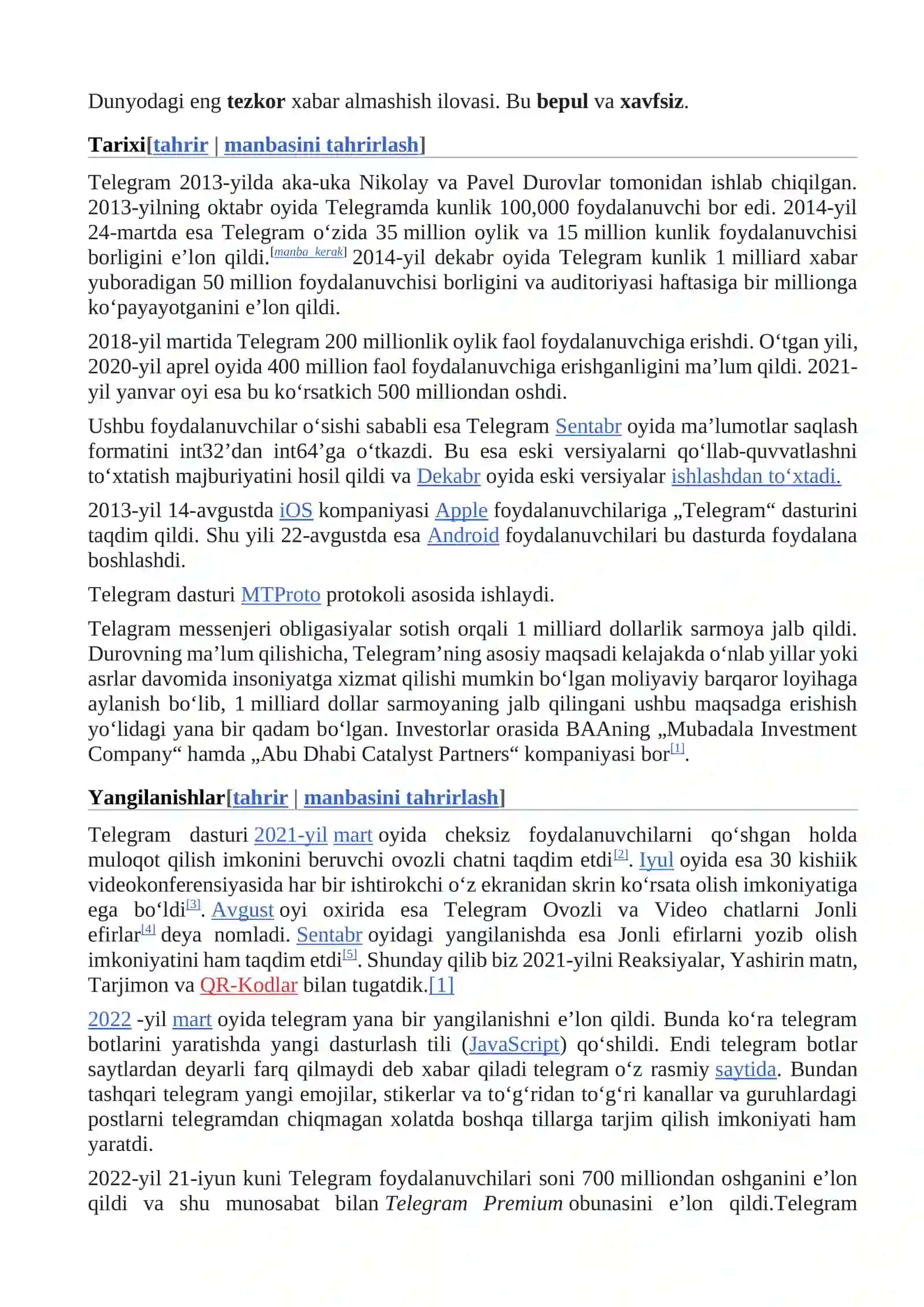 Telegram tarmoq'i 2