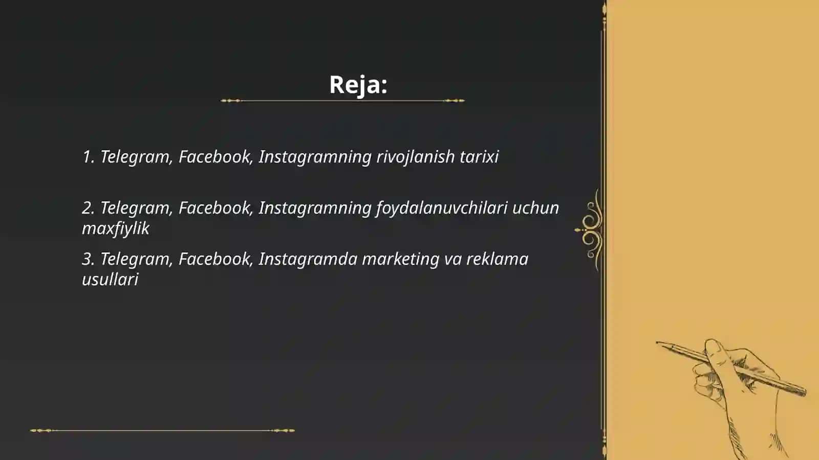 Telegram, Facebook, Instagram tushunchalari 2