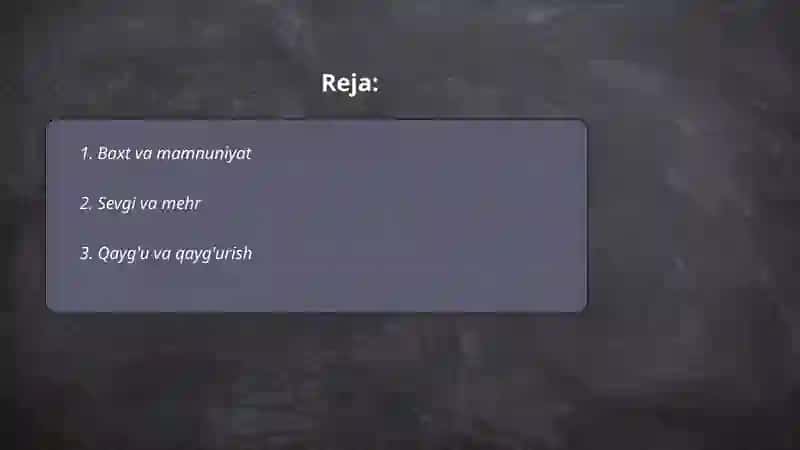 Baxt va mamnuniyat 2