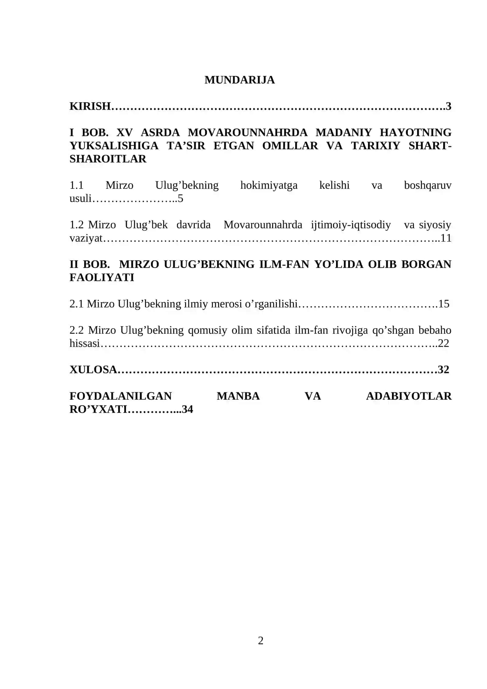 Mirzo Ulug‘bek hayoti va faoliyati 2