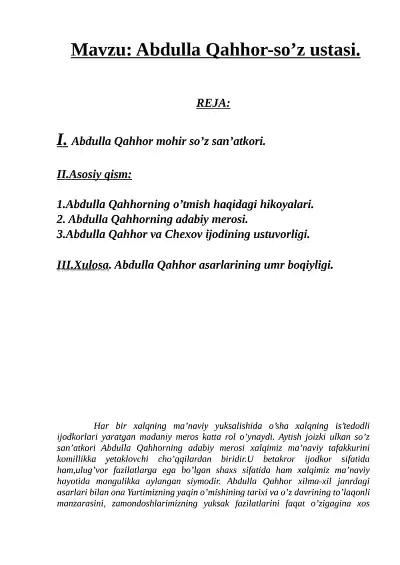 Abdulla Qahhor-so’z ustasi 2