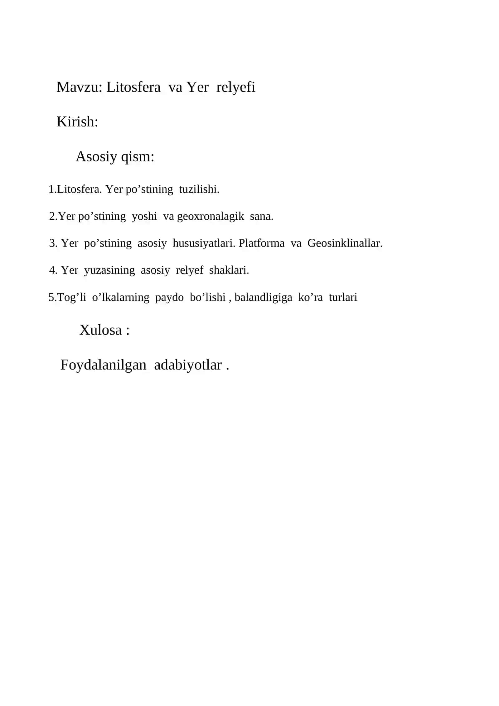 Umumiy yer bilimi 2