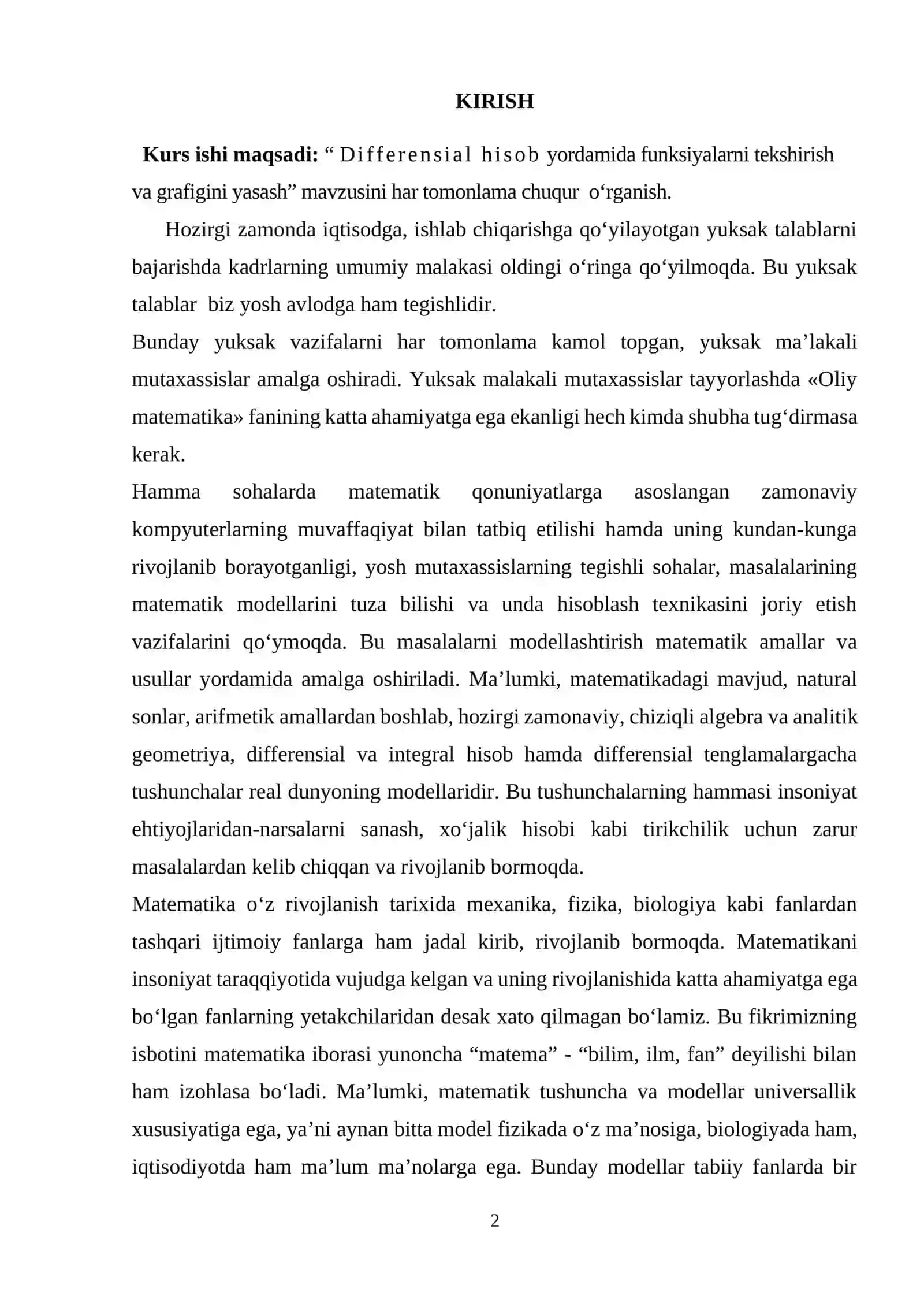 Funksiya grafigini yasash 2