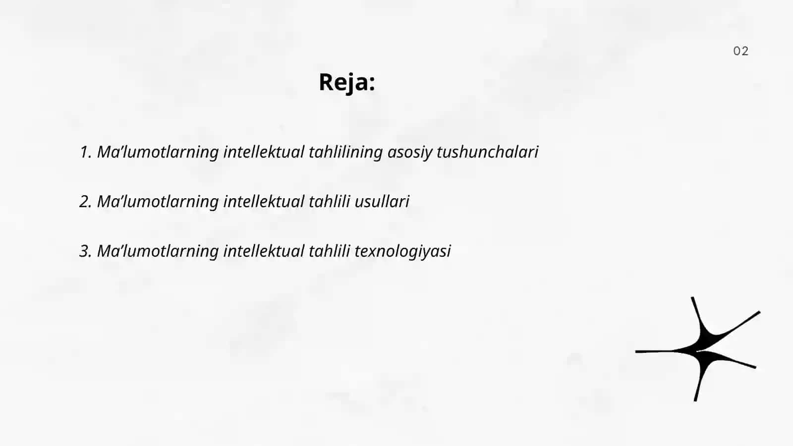 Ma'lumotlarning intellektual tahlil 2