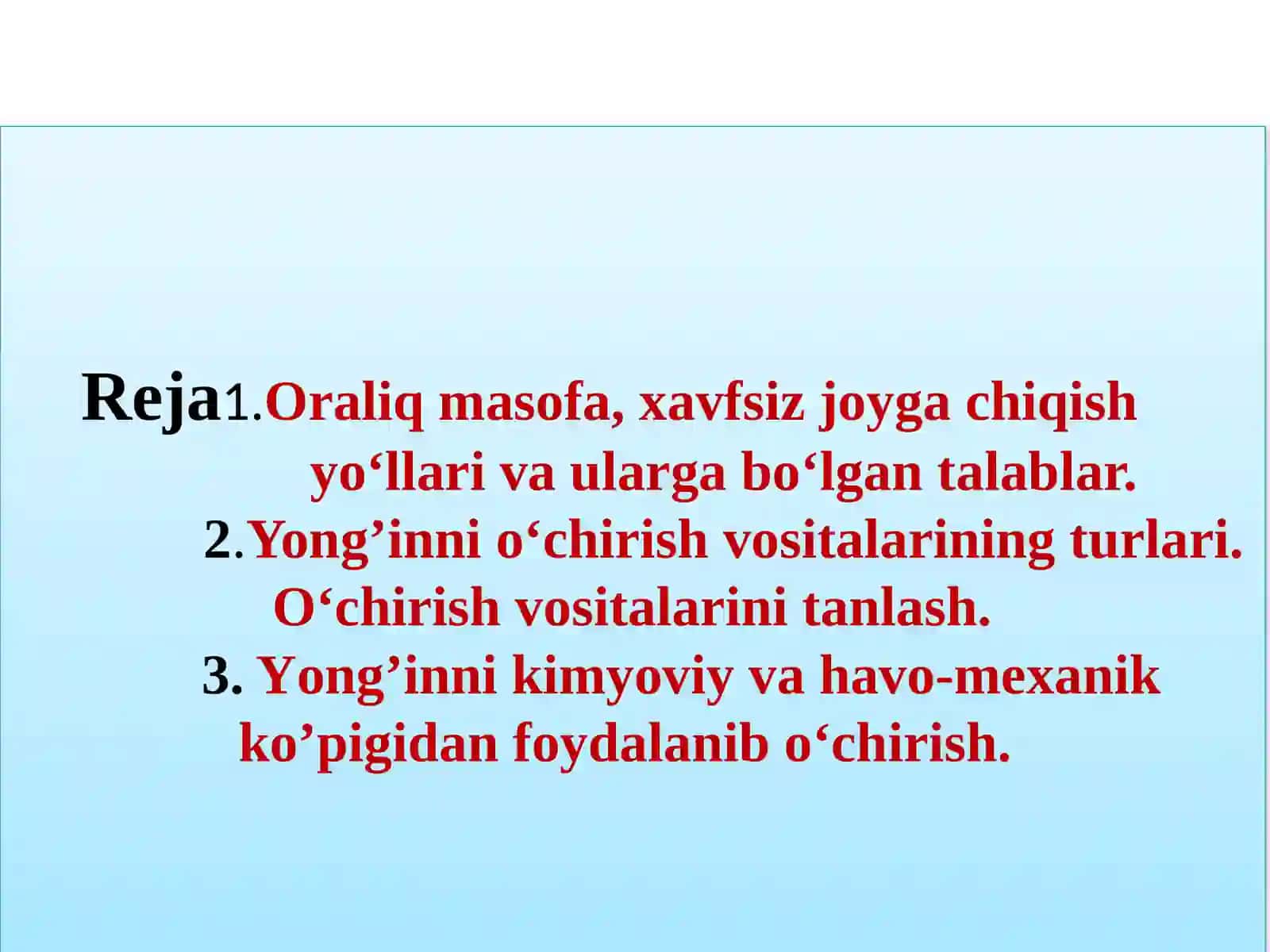 Bino, inshootlar yong‘in xavfsizligini ta'minlash 2