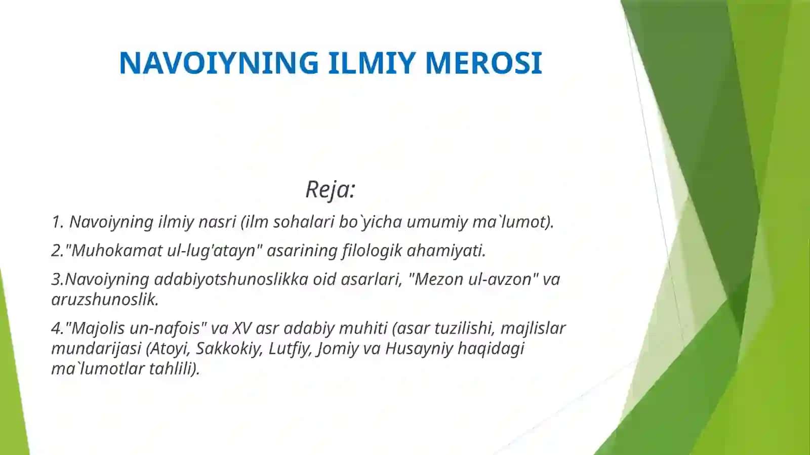 Navoiyningilmiy merosi 2