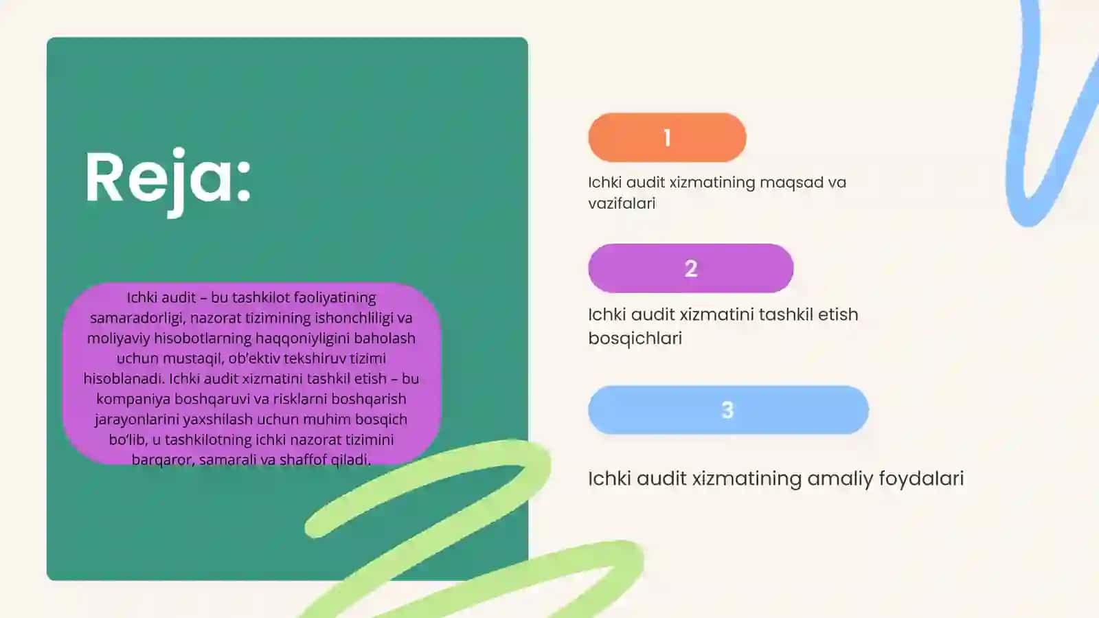 Ichki audit xizmatini tashkil etish 2